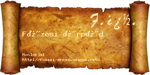 Füzesi Árpád névjegykártya