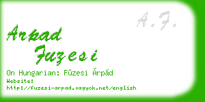 arpad fuzesi business card