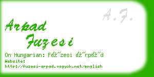 arpad fuzesi business card